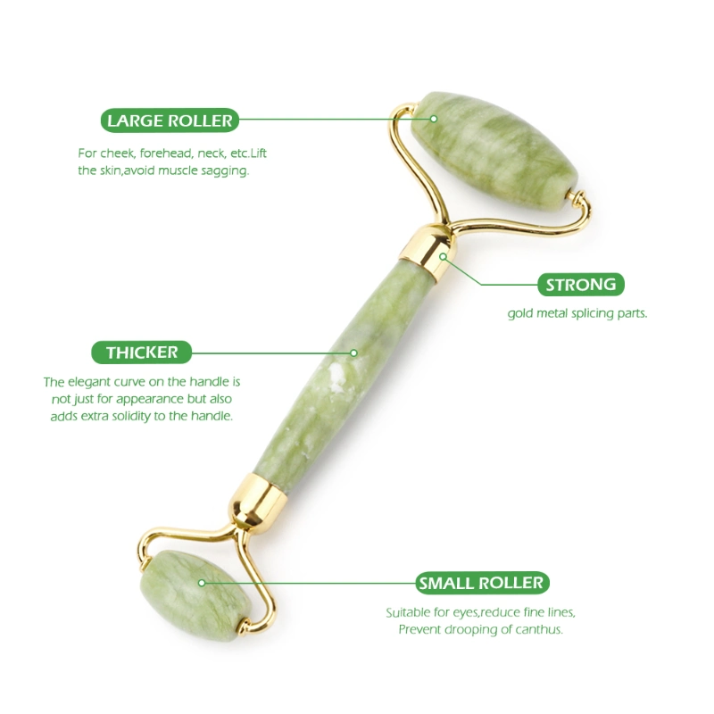 Anti Aging Therapy 100% Natural Jade Facial Roller Jade Roller Gua Sha Scraping Massage Tools