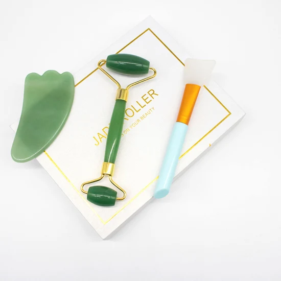 Beauty Products Edelstein-Rosenquarz-Roller, natürliches Jade-Massagegerät, Rosenquarz-Gesichtsmassageroller